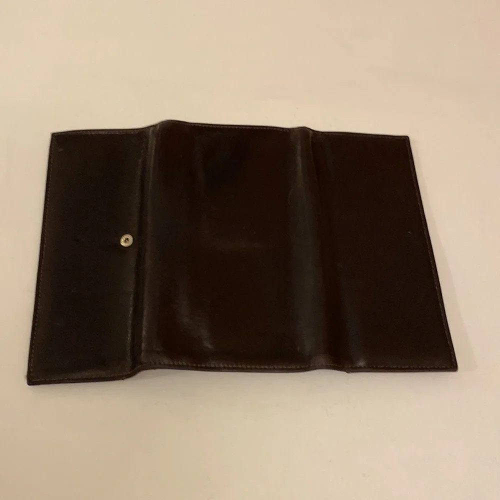 Vintage Women’s Tuscany Leather Adriano Leather Wallet Document 2 Tone Black/Tan - Picture 6 of 16